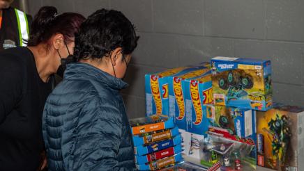 Kids looking at toys