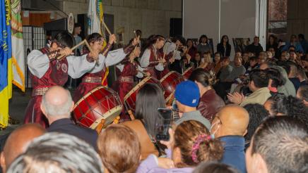 Cultural performers drumming