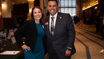 Asm. González with attendee