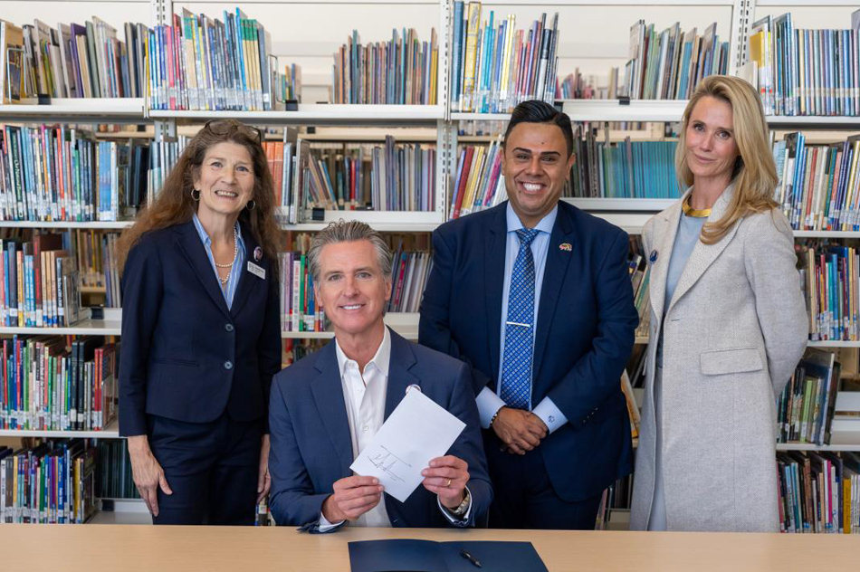 Asm. González with Gov. Newsom, the First Partner and Lt. Gov. Kounalakis